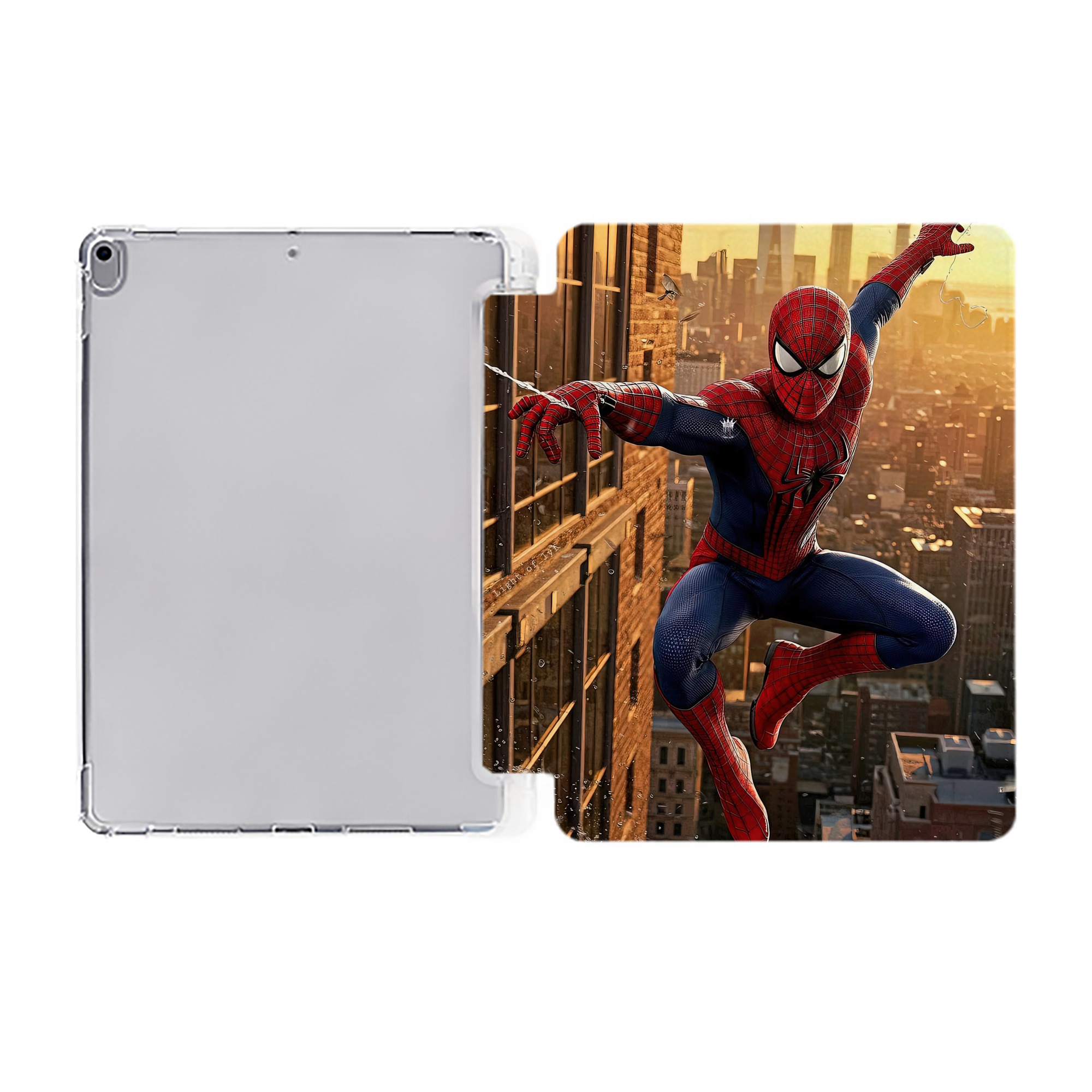 （画像用） Spider Man スパイダーマン IPad ケース ペン収納付き 三つ折りスタンド PUレザー×シリコン 対応機種9.5/10.5/10.9インチ